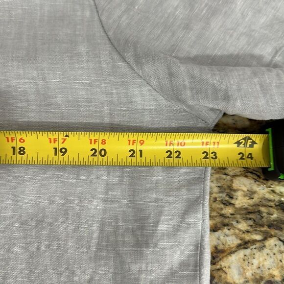 Saks Fifth Avenue Linen Gray Short Sleeve Button Down Shirt Size L - Picture 7 of 8